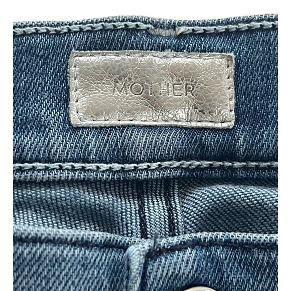 Mother Jeans Women's Sz 24 The Vamp Fray  Crack The Whip Raw Hem Denim Jeans - Picture 4 of 11